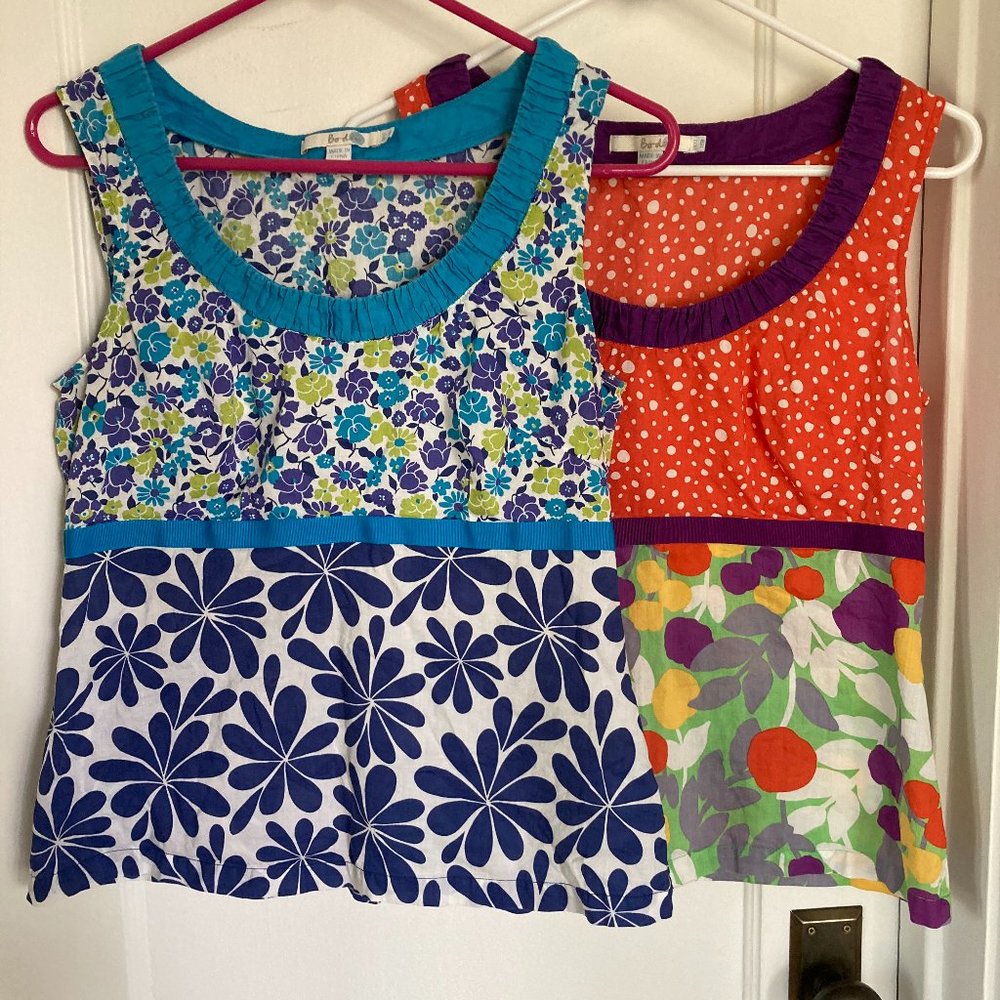 Bundle of two Boden cotton sleeveless tops size 8